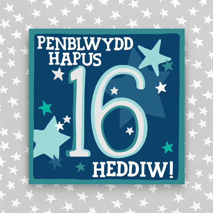 Welsh - Penblwydd Hapus 16 Heddiw - Happy Birthday 16 today card (WHH16)