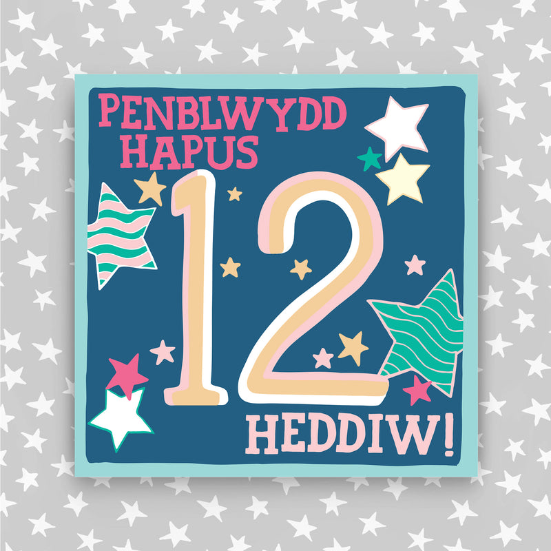 Welsh - Penblwydd Hapus 12 Heddiw - Happy Birthday 12 today card (WHH39)