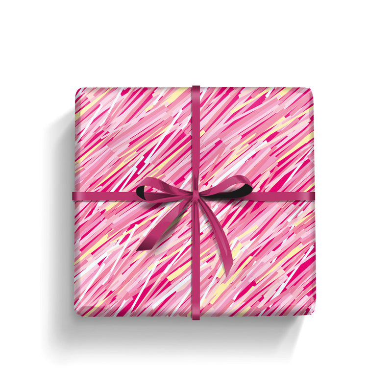 Gift Wrap - Pink Layered Lines (2 sheets - WR69)