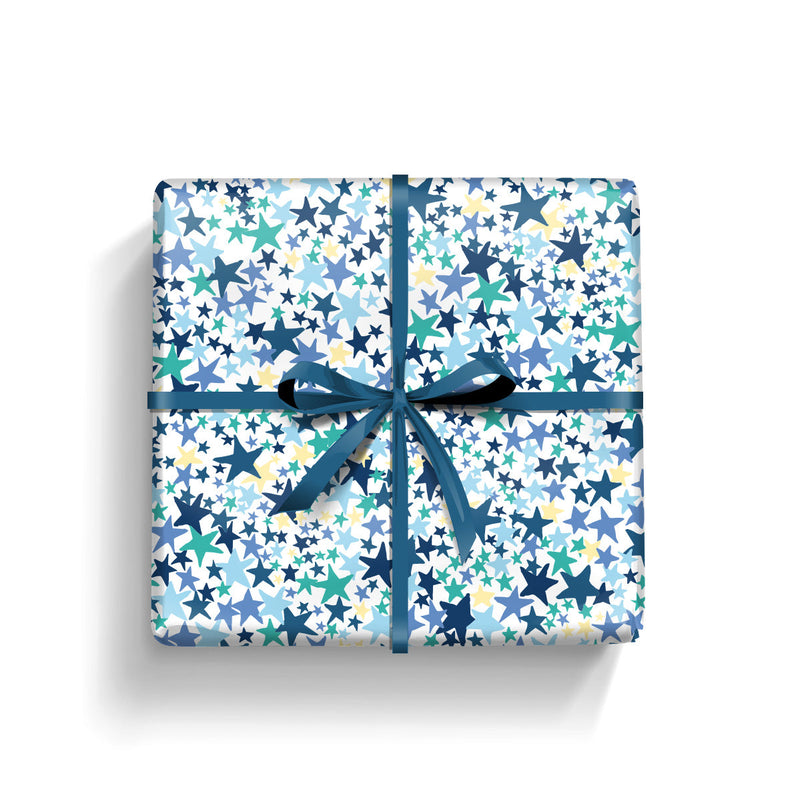 Gift Wrap - Blue Stars (2 sheets - WR72)