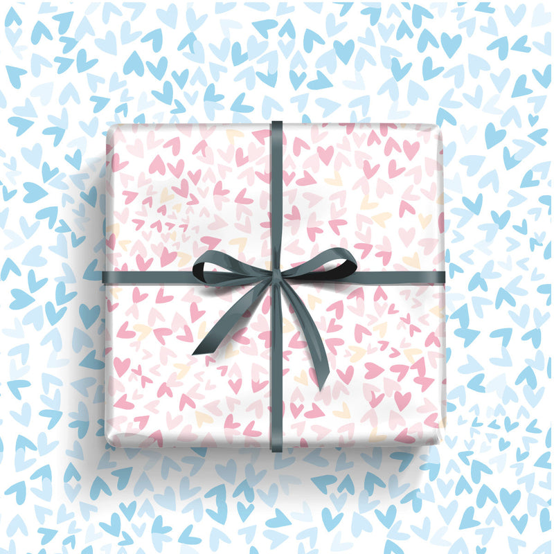 Gift Wrap - Pale Pink Hearts (2 sheets - WR78)