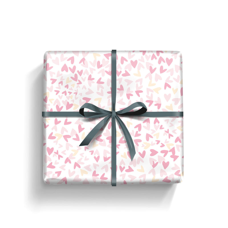 Gift Wrap - Pale Pink Hearts (2 sheets - WR78)