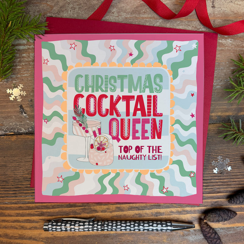 Christmas Cocktail Queen Christmas Card (XTF26)