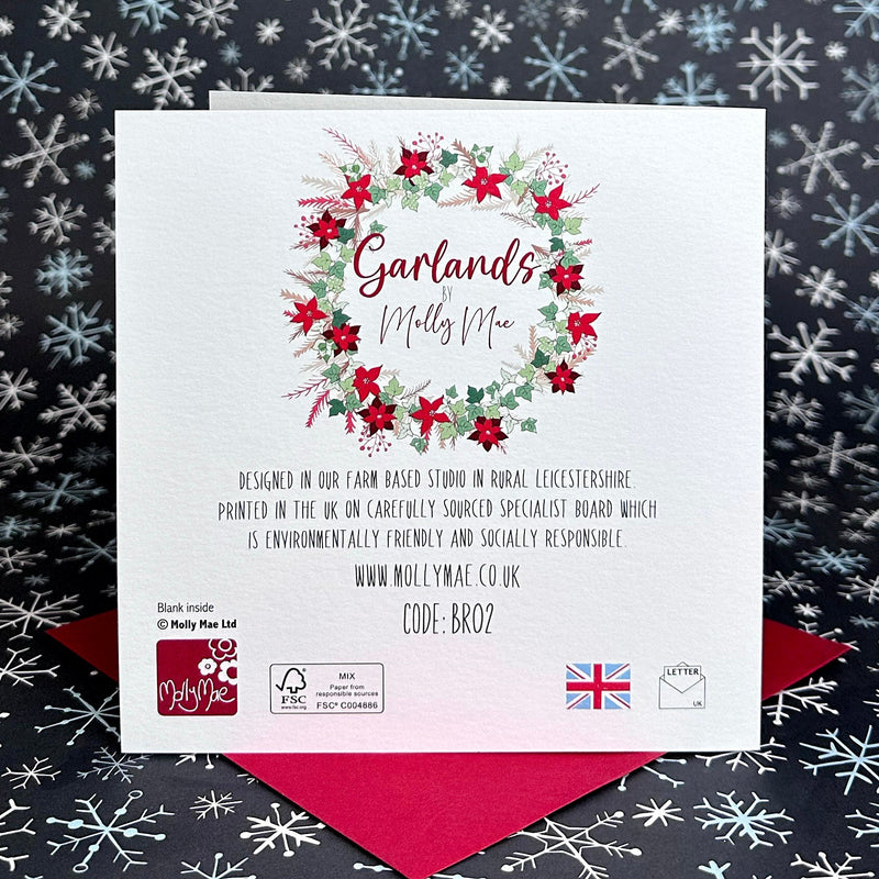 Thinking Of You Christmas Card with Dainty 925 Sterling Silver Beaded Chain Bracelet