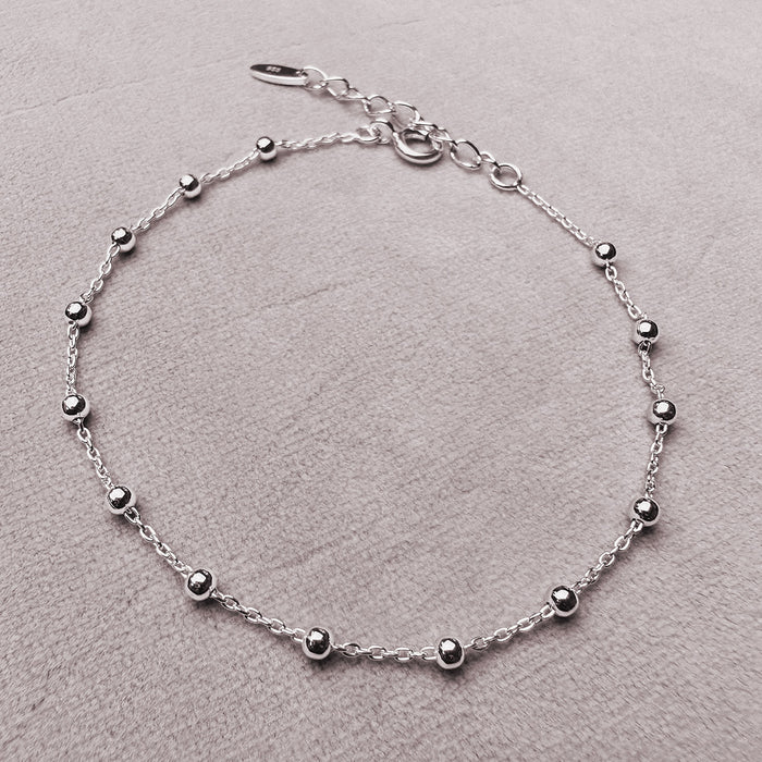 Mum Christmas Card with Dainty 925 Sterling Silver Beaded Chain Bracelet