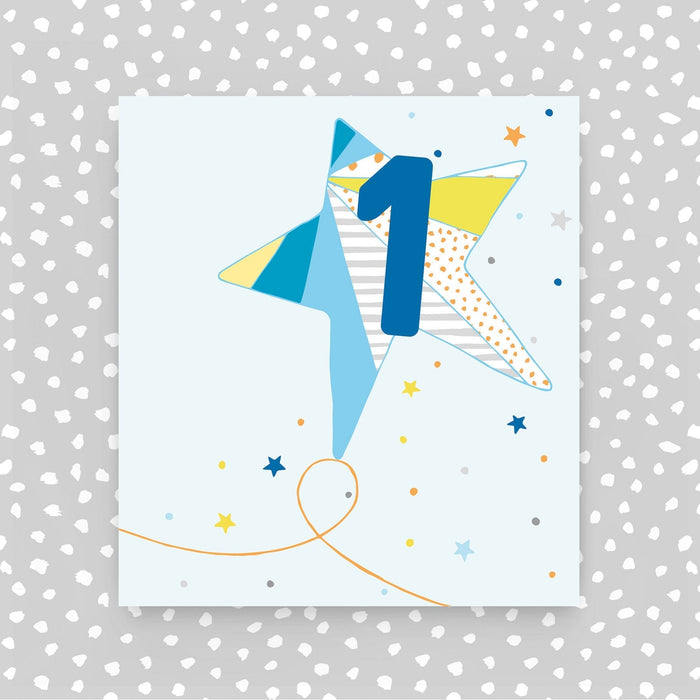 1st birthday card - Blue Star (A38)