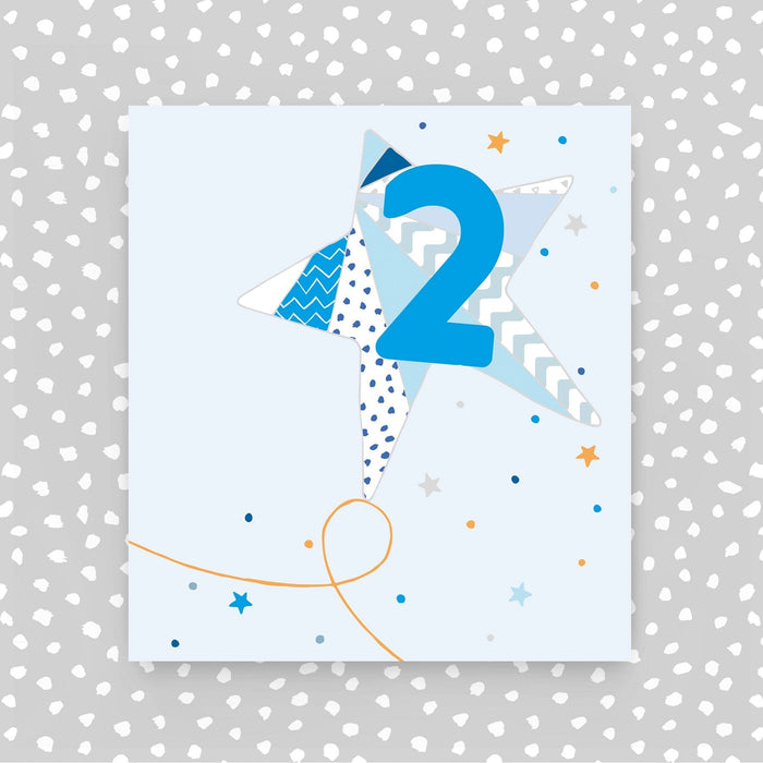 2nd birthday card - Blue Star (A39)
