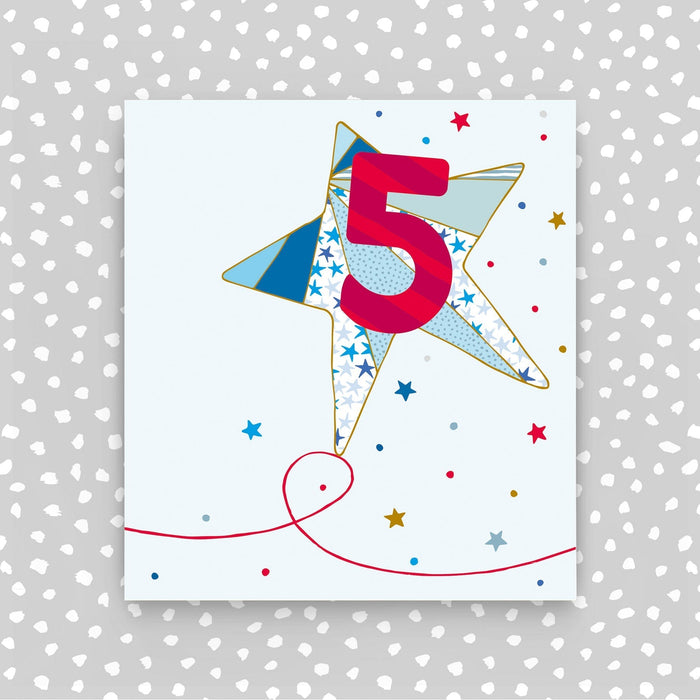 5th birthday card - Blue Star (A42)
