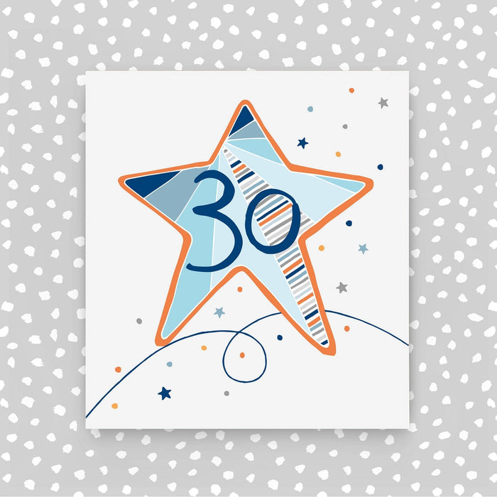 30th birthday card - Blue Star (A53)
