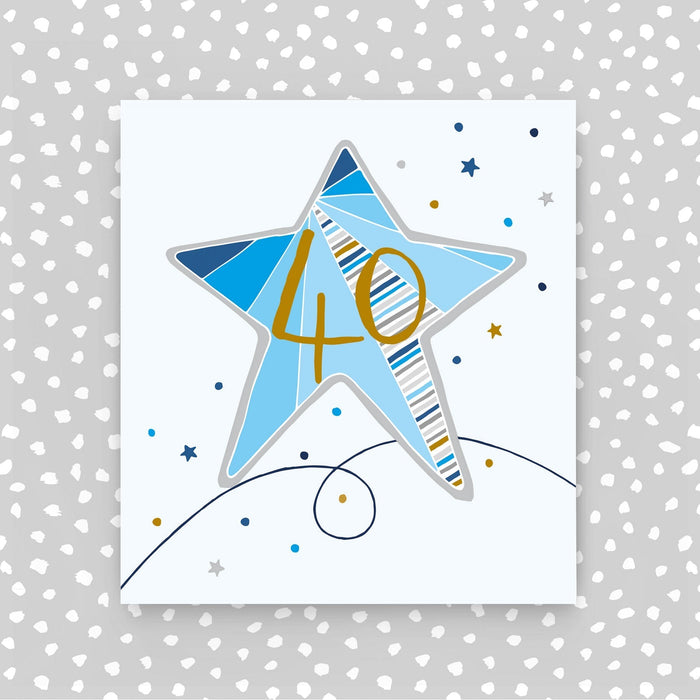 40th birthday card - Blue Star (A54)
