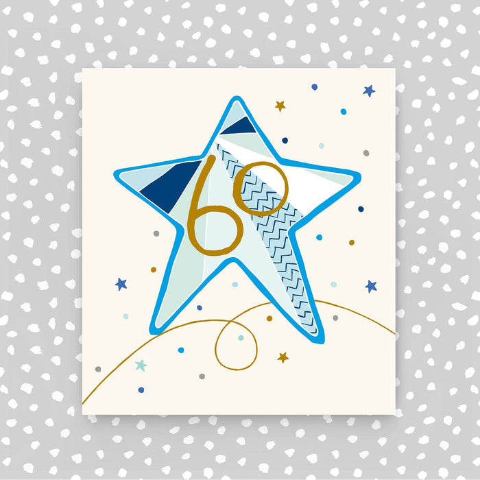 60th birthday card - Blue Star (A56)