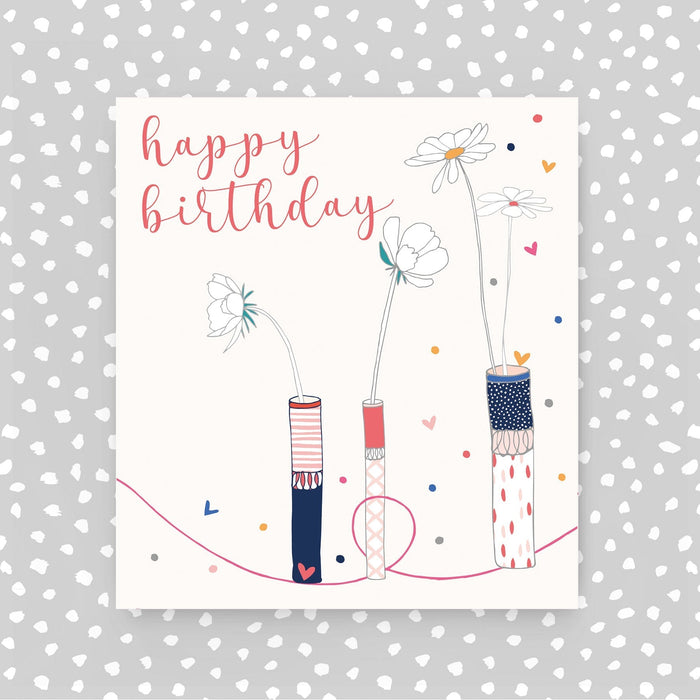 Happy Birthday card - 3 flowers (A70)
