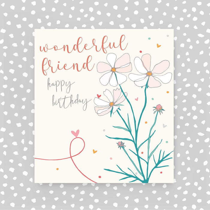 Wonderful Friend Happy Birthday card - flowers (A74)