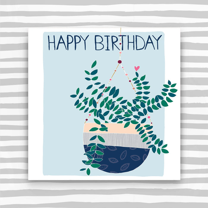 Happy Birthday Card - Hanging Plant Design (AB13)