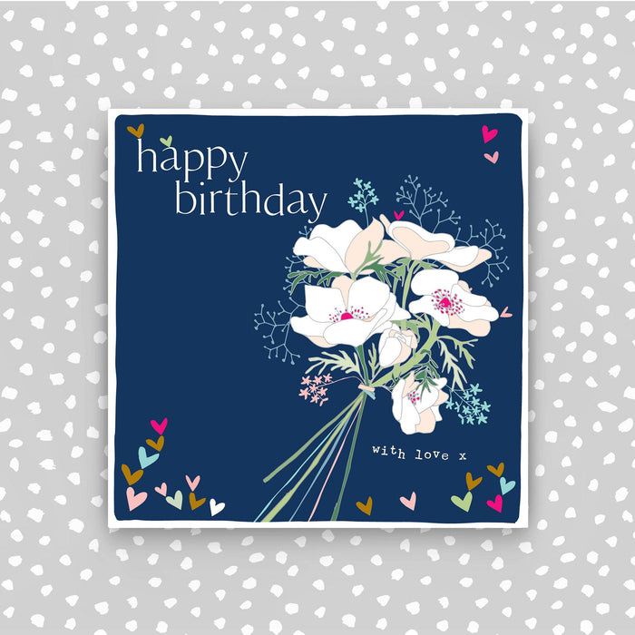 Happy Birthday Card - hand-tied bunch of flowers (CB177)