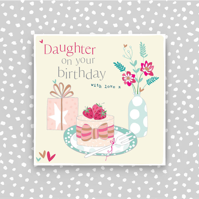 Happy Birthday Daughter Card - Cake and present (CB203)