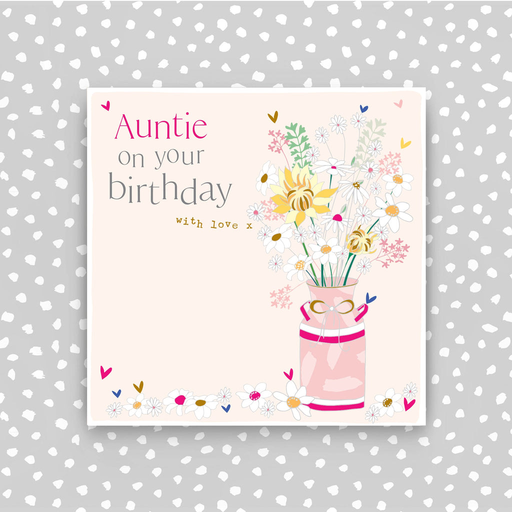 Purple Roses Floral Birthday Card For Auntie - View #3