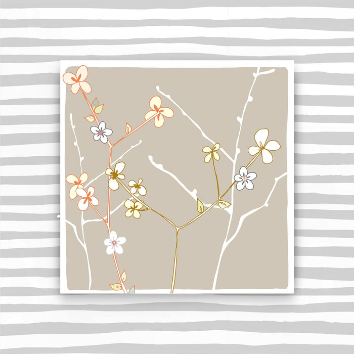 4 pack of blank cards - blossom (CBP07)