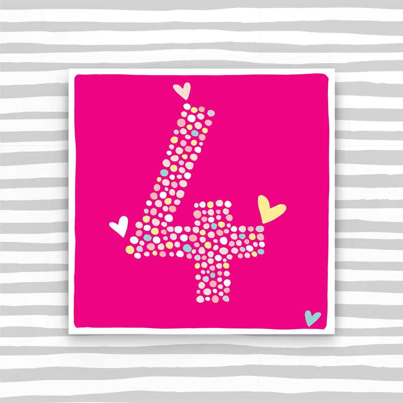 4th Birthday Card - Girl (CB87)