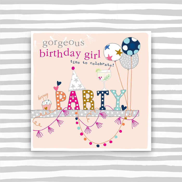 Gorgeous Birthday Girl card - Party (CB94)