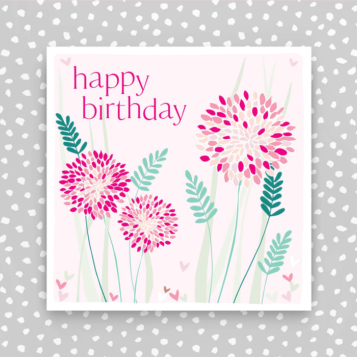 Happy Birthday Card- Pink Flowers (FB187)