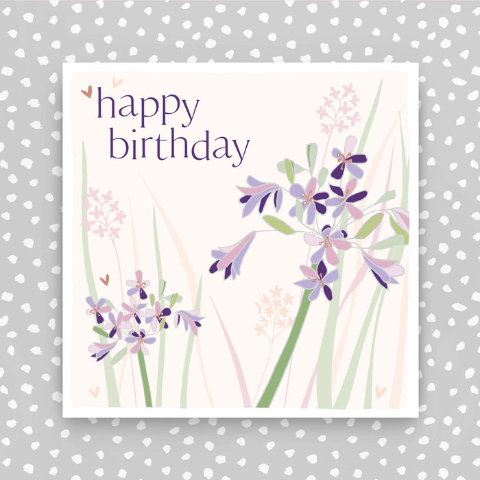 Happy Birthday Card - Agapanthus (FB189)