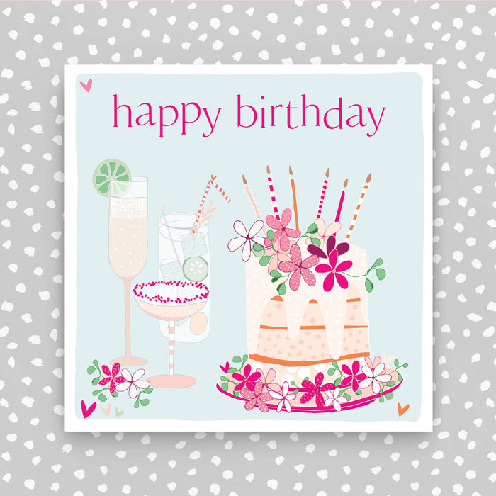 Happy Birthday Card - Cake and cocktails (FB194)