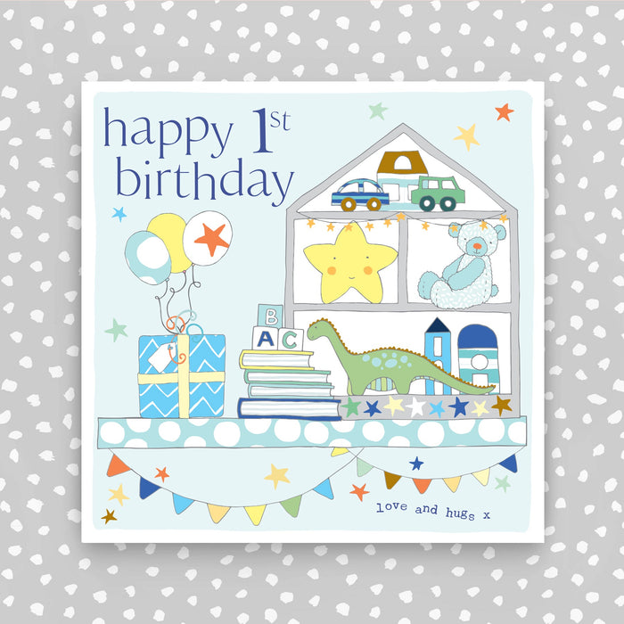 Happy 1st Birthday Card - Blue (FB207)