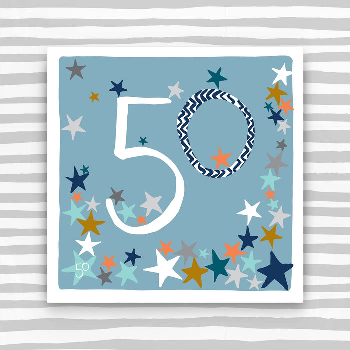 50th Birthday card - stars (FB75)