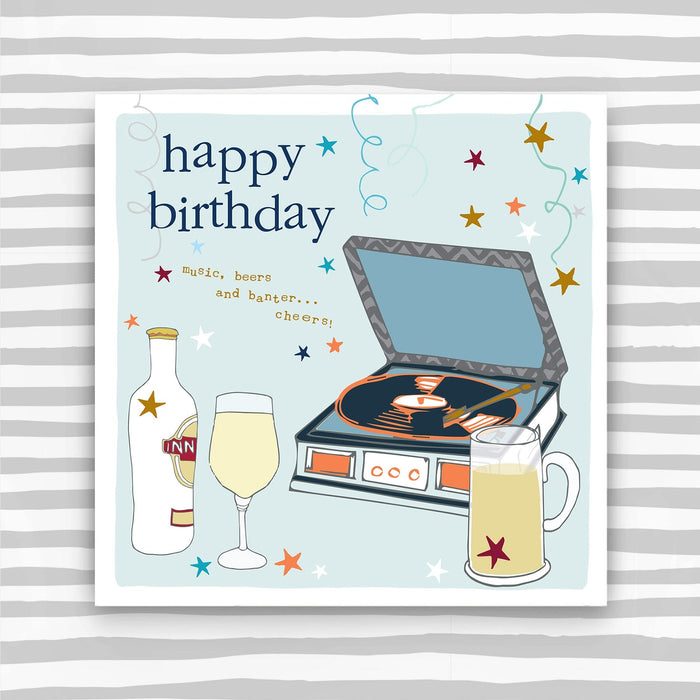 Birthday card - record player (FB88)