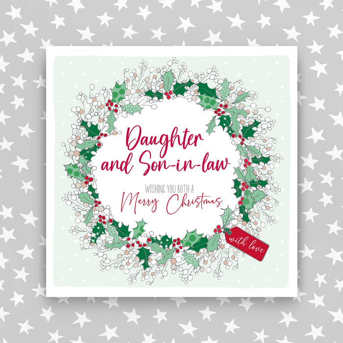 Daughter & Son-in-law - Wreath Christmas Card (G07)