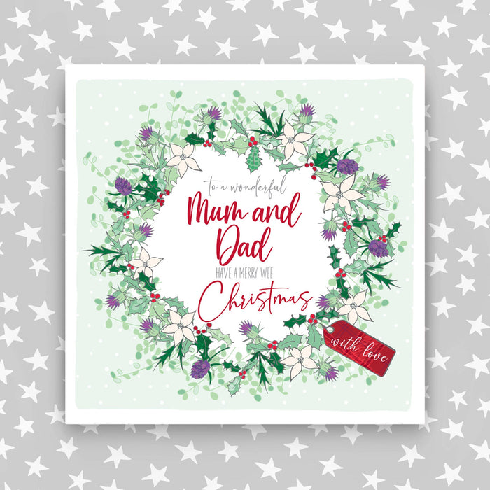 Mum and Dad - Scottish Wreath Christmas Card (G27)
