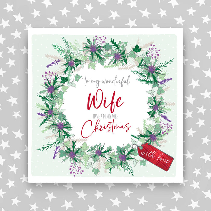 Wife - Scottish Wreath Christmas Card (G29)
