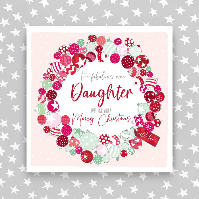 Fabulous Wee Daughter - Scottish Wreath Christmas Card (G31)