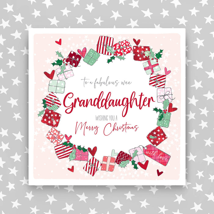 Fabulous Wee Granddaughter - Scottish Wreath Christmas Card (G33)