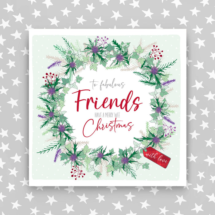 Fabulous Friends - Merry Wee Christmas Scottish Wreath Christmas Card (G36)