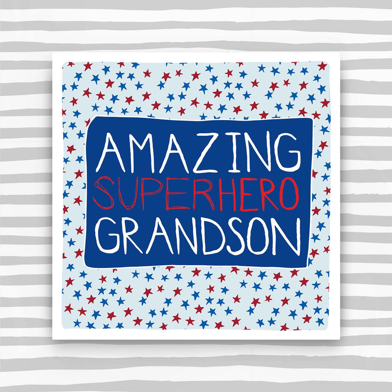 Grandson Birthday Card Amazing Superhero (IR17)