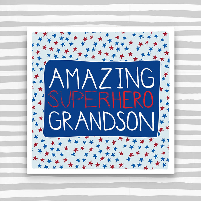 Grandson Birthday Card Amazing Superhero (IR17)
