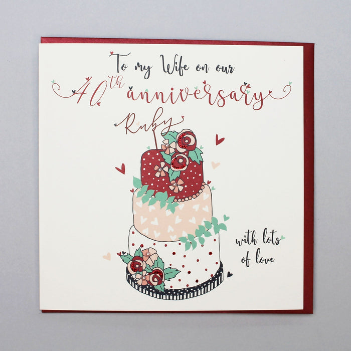 Wife Ruby Anniversary Card (NTJ156)