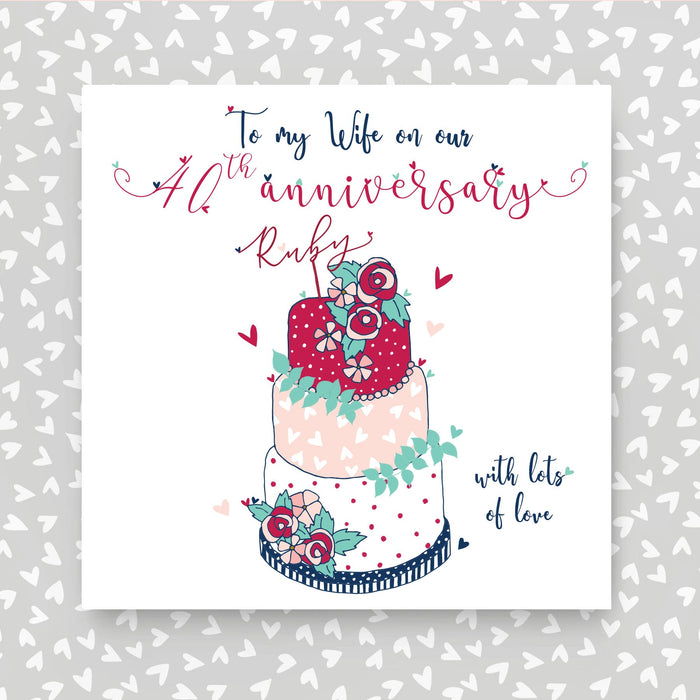 Wife Ruby Anniversary Card (NTJ156)