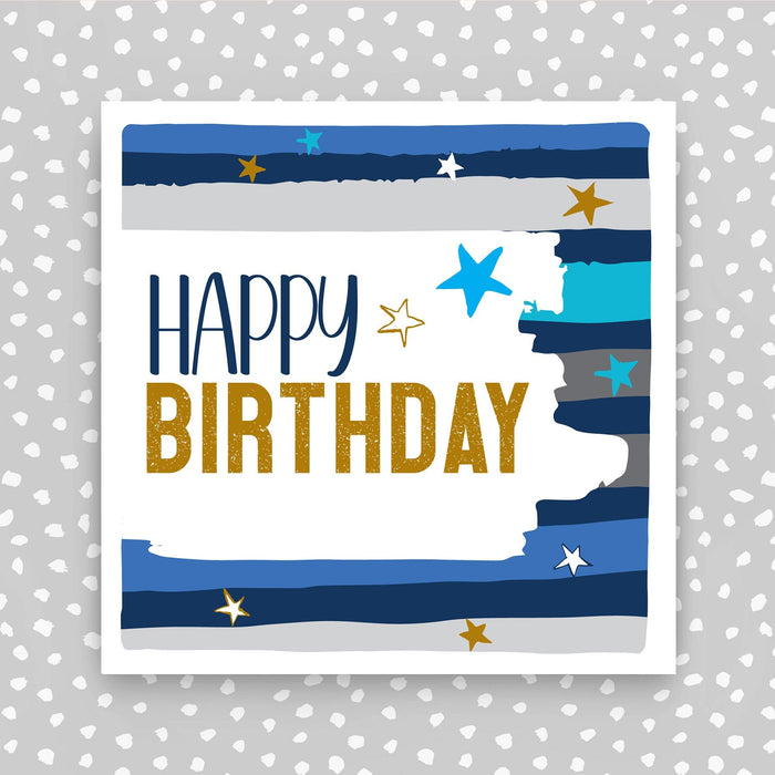 Happy Birthday card - Stripes (PBS42)