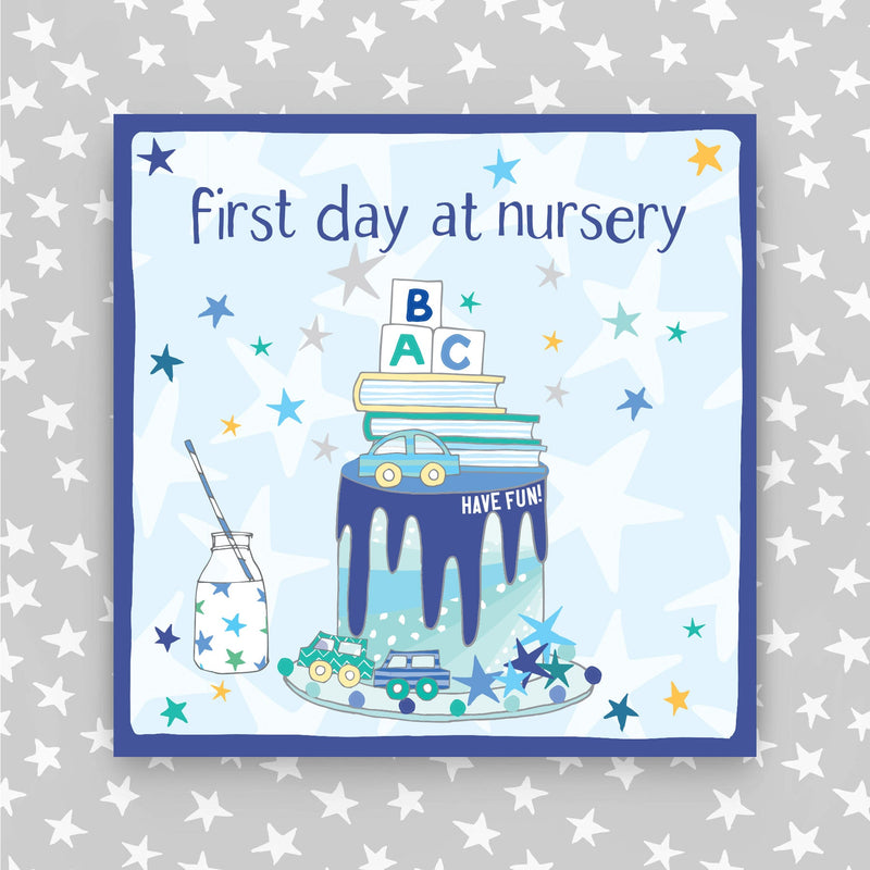 First day at nursery - Blue Greeting Card (PH37)