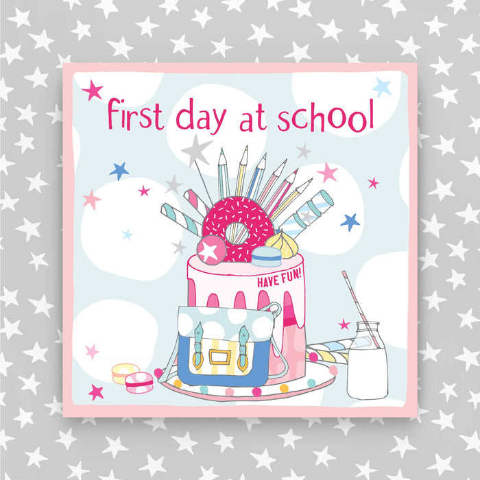 1st Day at School - Pink Greeting Card (PH40)