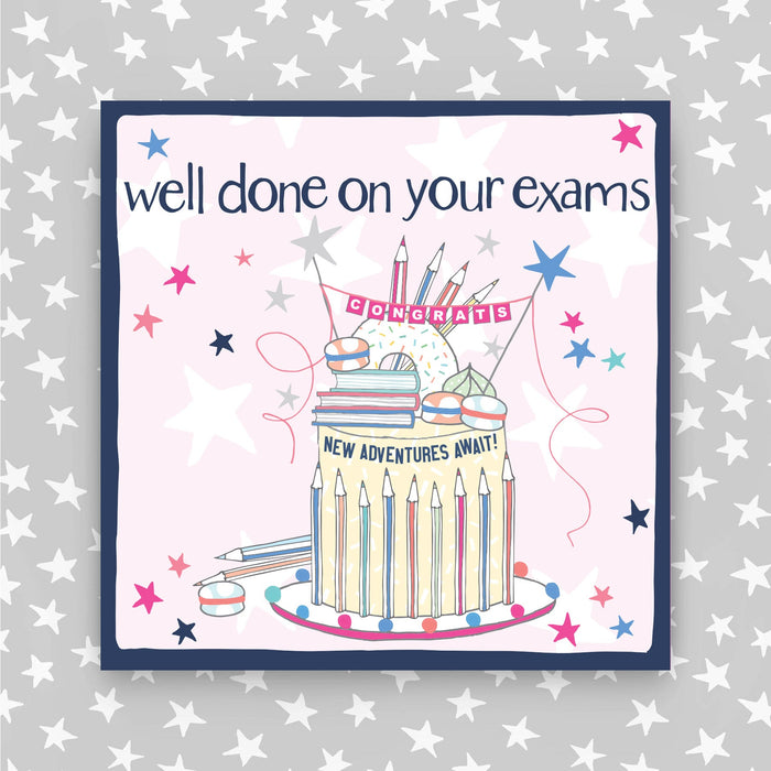 Well done on our exams - Pink Greeting Card (PH47)