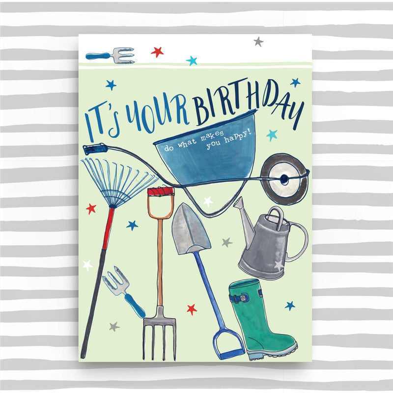 Happy Birthday - multi gardening tools card (SS06)