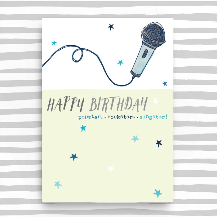 Happy Birthday - singing, microphone card (SS15)
