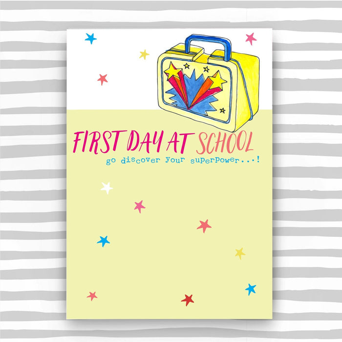 First Day at School card - Superhero yellow (SS20)