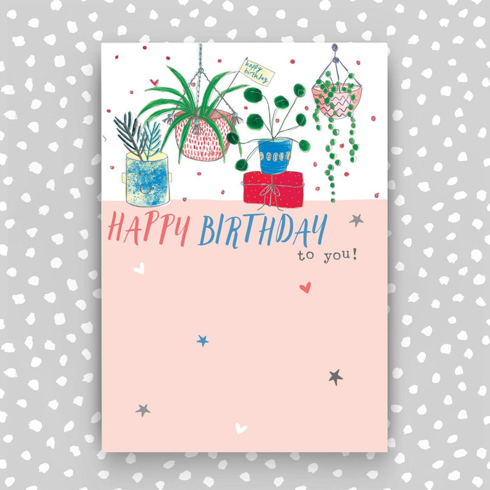 Happy Birthday Card for a friend - Hanging plants design (SS39)