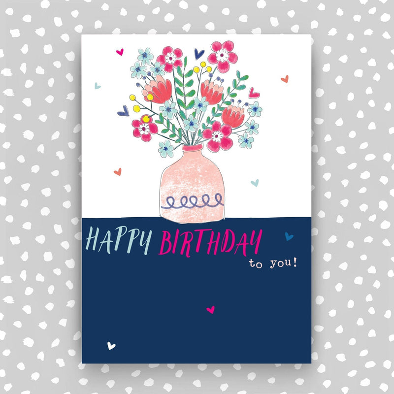 Happy Birthday Card - Vase of flowers (SS40)
