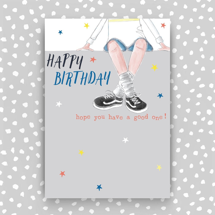 Happy Birthday Card- Boy sat on wall (SS48)
